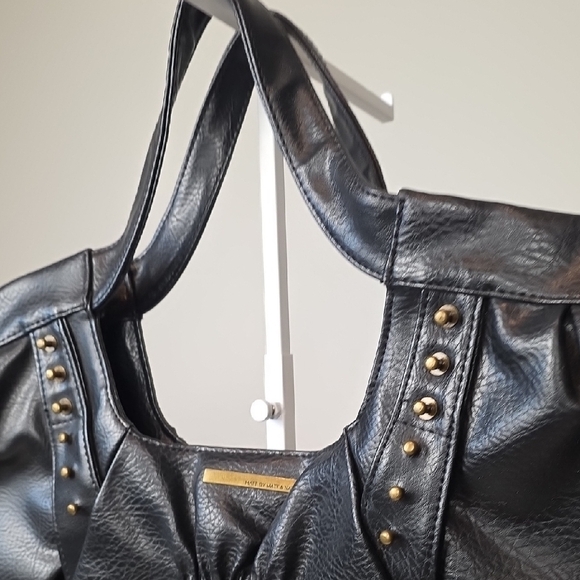 "MATT by Matt & Nat" Black Vegan Leather Shoulder Bag with Stud Detail - Picture 3 of 13